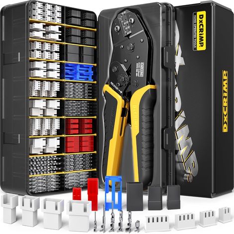 Lot de 20 pinces à sertir Connecteurs Servo+JST-SYP+JST-XH Kit, d'outils de sertissage avec [0,03-0,5 mm²] Pince à sertir compatible avec JST,AMP,Molex,Dupont,Futaba pour Hitec Spektrum RC (1/5)