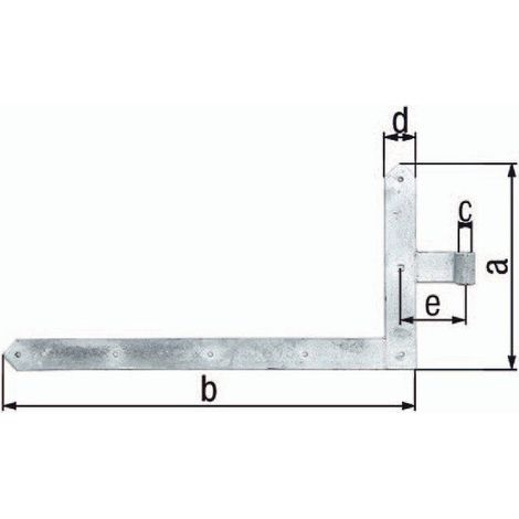 Bisagra para cancela 400x800x60x120mm STA TZN izquierda debajo de 8mm GAH