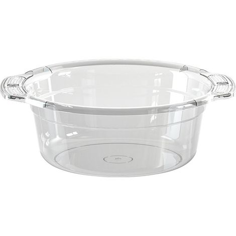 Seau En Plastique Transparent Renforcé - Pour Lavage Légumes Linge Et Usage Quotidien - Design Ergonomique - 1 Pièce (1/5)