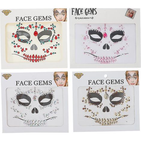 Lot de 4 autocollants sur le thème du Jour des Morts pour décorations d'Halloween (1/3)