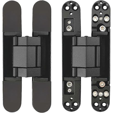 Cerniere invisibili a scomparsa, cerniere rinforzate per porte, regolabili in 3D - Nere - 1 paio (1/5)