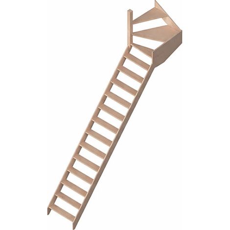 Scala in legno a 15 gradini - Altezza da superare 3,20 m - Larghezza 0,68 m - COTTAGEJ-LGH-320SR