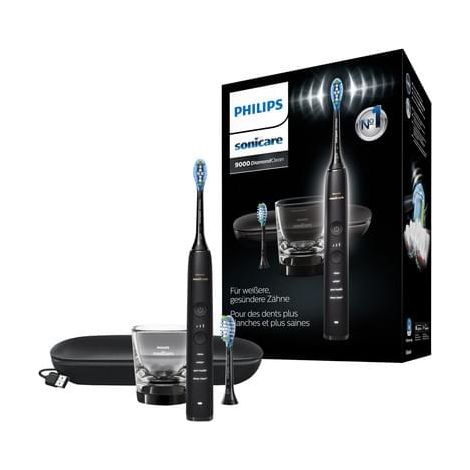 Philips HX9913/18 Sonicare DiamondClean Premium elektrische Schallzahnbürste, inkl. 2 Bürstenköpfe + Ladeglas + Etui