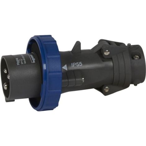 Fiche mobile droite Hypra IP66/67-55 16A - 200V à 250V - 2P+T - plastique - LEGRAND