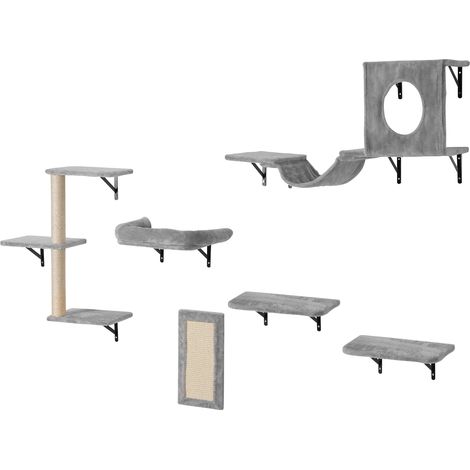VEVOR Katzenregale zur Wandmontage, Katzenwandregale und Sitzstangen mit Sprungbrettern, Hängematte, Sofa, Katzenbaum & Katzengriff, Katzenmöbel und Regale bis zu 18 kg zum Schlafen, Spielen (1/5)