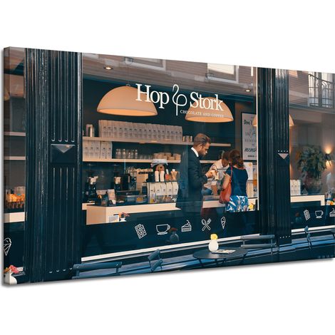 Leinwandgemälde Architektur Café 120x70 cm Hotel