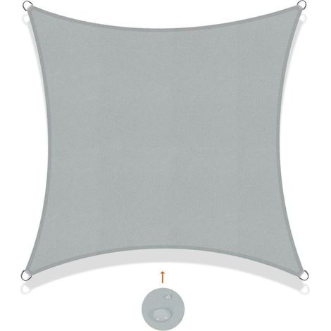 Voile d'ombrage Rectangulaire 3x3m Imperméable Toile Ombrage UV Protection pour Patio Jardin, Terrasse,Extérieur, Balcon,Gris Clair