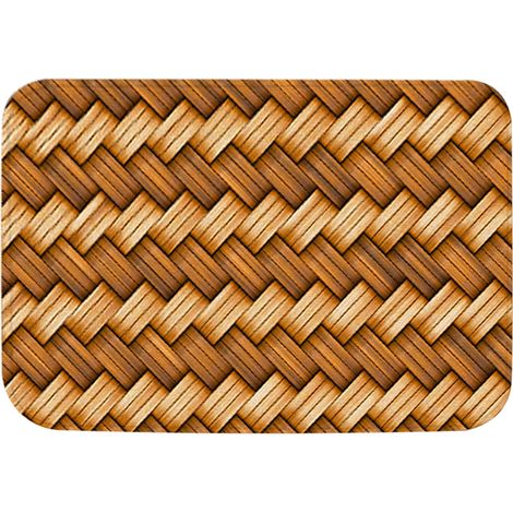Tapis De Sol Motif Bambou - Fibre De Polyester Antidérapant - Pour Salle De Bain Et Entrée - 50x80cm (1/5)