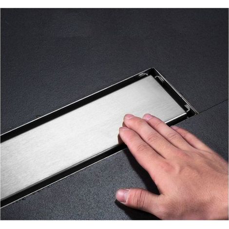 Siphon de sol invisible en acier inoxydable 304 – Drain de douche linéaire 10x20cm – Surface brossée – Étanchéité optimale (1/5)