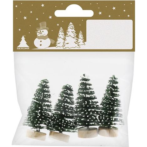 Tannenbäume 4,5 cm grün, 4 Stück Deko Weihnachten