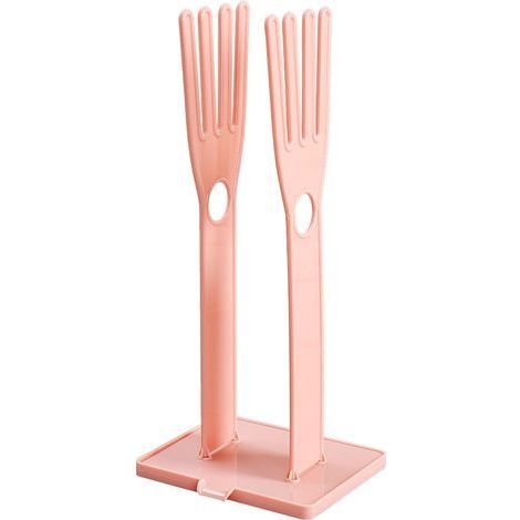 Soporte para guantes de cocina, soporte de plástico para guantes, perchero, accesorios para fregadero, toallero, utensilios de limpieza de cocina (rosa) (1/5)