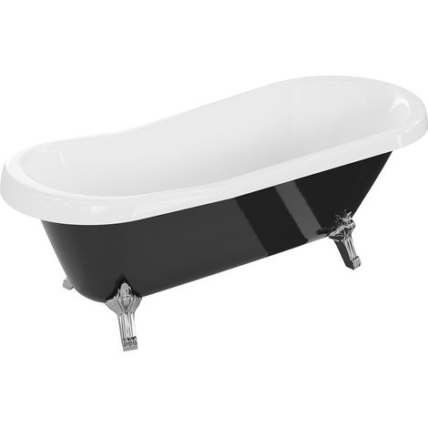 Mexen Retro baignoire autonome 170 x 75 cm, Blanc/Noir, pieds Chrome - 53251707575-00 (1/5)