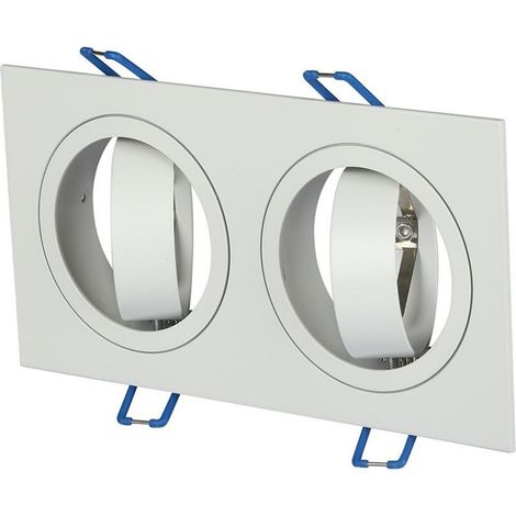 Foco empotrable LED rectangular doble V-TAC con soporte 2 GU10, cuerpo de aluminio ajustable