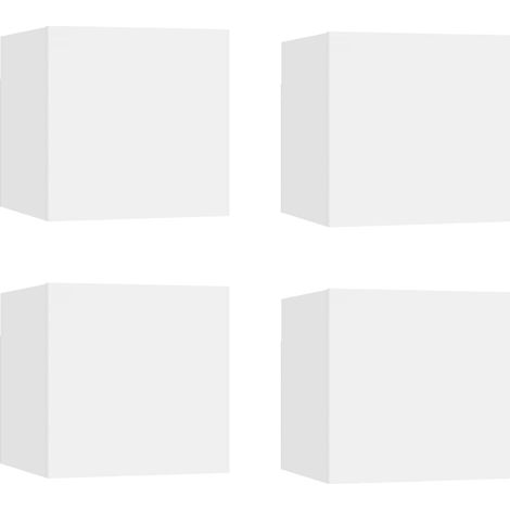 Étagère murale 4 pcs Blanc 30,5x30x30 cm (1/5)