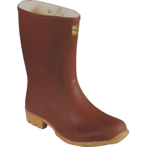 Stivali in Gomma Naturale Calandrata Tronchetto Colore Marrone Misura 42