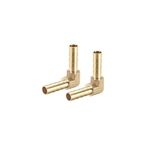map 2pcs Raccord cannelé tuyau en laiton barbelé de 6 mm coudé à 90 degré tube coupleur
