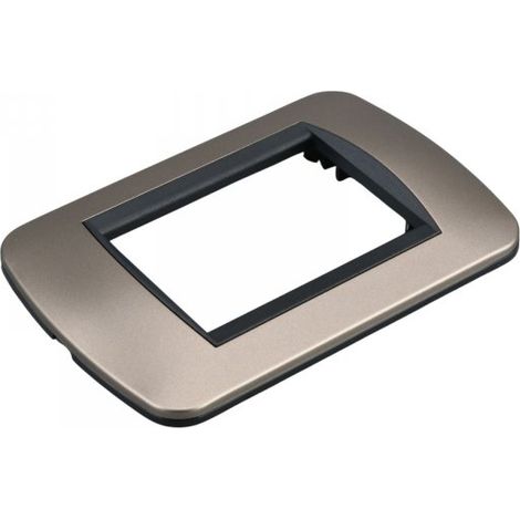 Placca Plastica Ovale MBL 3M Bronzo Compatibile Bticino Living BLN88310