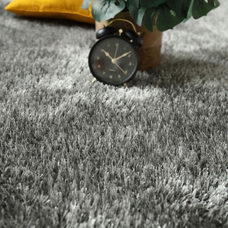 Moquette Éclat Shaggy gris foncé - Rouleau de 4m x 12m