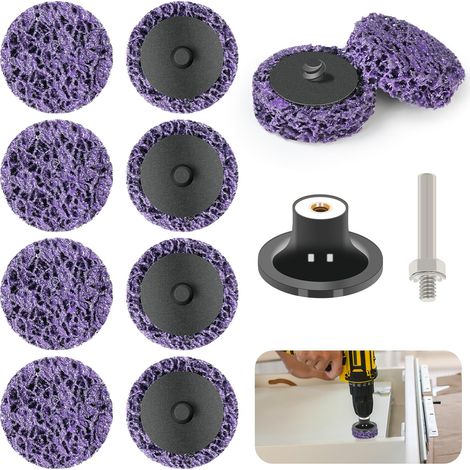 10 pezzi di dischi di pulizia da 50 mm, dischi abrasivi per smerigliatrice per trattamento superficiale, dischi abrasivi per trapano e cacciavite