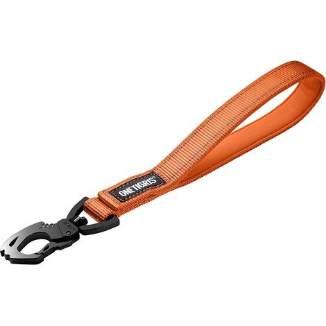 1 - Laisse Courte - Nylon Réfléchissant - Contrôle Renforcé - Entraînement Chiens Moyens et Grands - Orange - 30 cm (1/5)