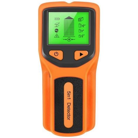 Détecteur De Goujon - 5 En 1 Numérique Pour Bois Métal Et Câbles Sous Tension - Profondeur Max 38 Mm - Jaune - 1 Pièce