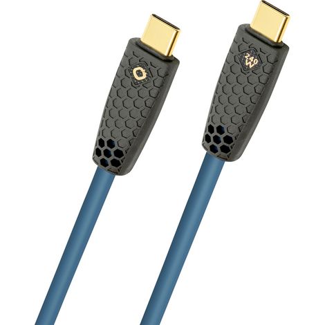 Oehlbach USB-C® Kabel   USB-C® Stecker 1 m Petrol Geflechtschirm, vergoldete Steckkontakte D1C9566