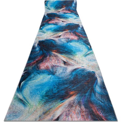 Läufer Antirutsch LOTUS COLOR 36500 Abstraktion blau / rot ZUM WASCHEN 120cm blue 120x400 cm