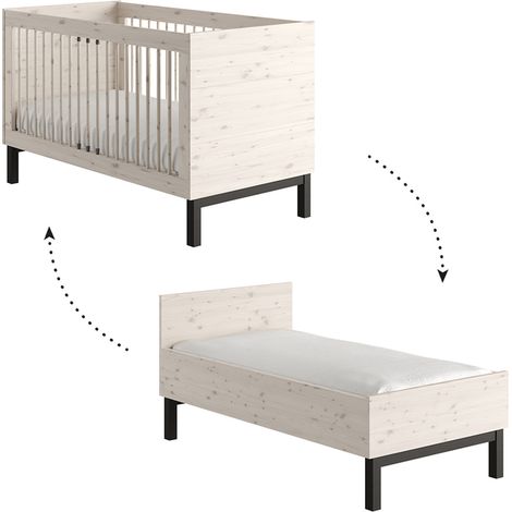 Lettino evolutivo 70x140 Pinio Country Legno sbiancato
