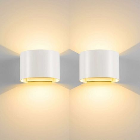 Set mit 2 modernen Wandleuchten für den Innenbereich, 12 W – nach oben/unten gerichtet – warmweiß – für Wohnzimmer, Schlafzimmer, Flur (1/5)