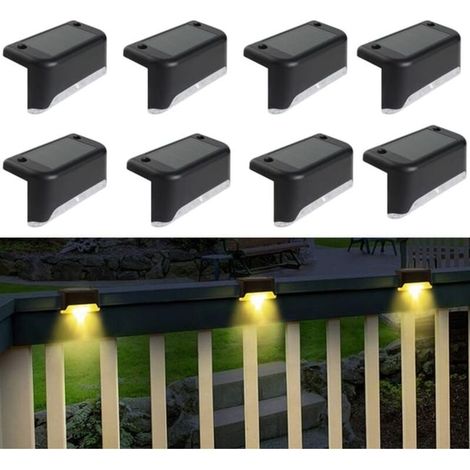 Lot de 8 lampes LED solaires pour jardin – Éclairage escaliers et clôtures extérieur (1/5)