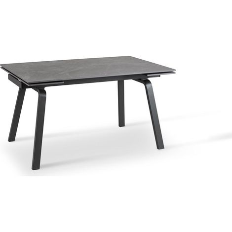 Dylan – Ausziehbarer Tisch (140/200 x 80 cm) aus schwarzer Keramik (1/4)