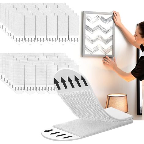 Lot de 72 Bandes De Suspension, Crochets Adhésifs Muraux, Fixation Sans Dégâts Pour Tableaux Et Affiches (1/5)