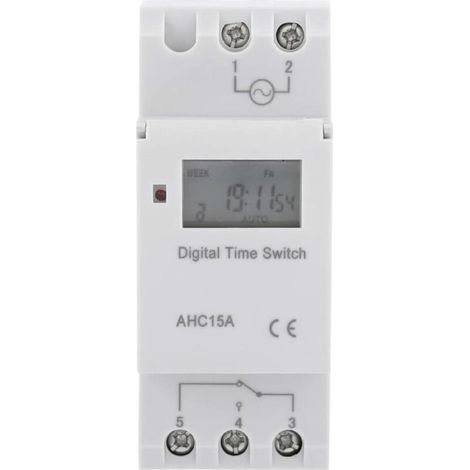 Minuterie hebdomadaire numérique Minuterie sur rail DIN Minuterie hebdomadaire numérique Minuterie programmable électronique 15A (AC220V) (1/2)