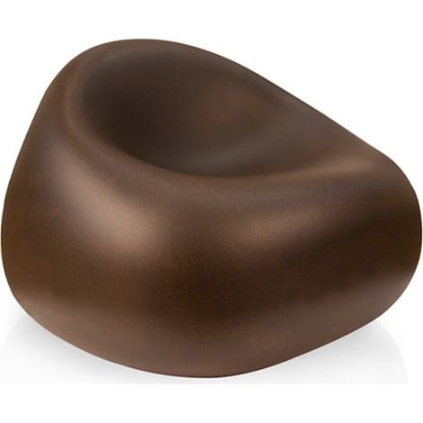 Poltrona da esterno giardino terrazza polietilene design moderno Gumball P1 - Marrone