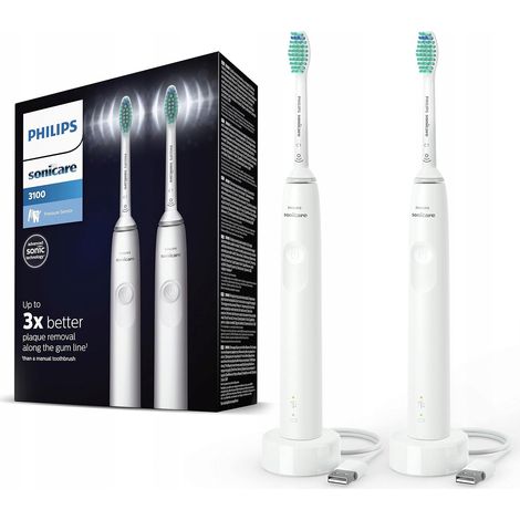 CEPILLOS DE DIENTES PHILIPS SONICCARE, PAQUETE DE 2, BLANCOS HX3675/13 (1/5)