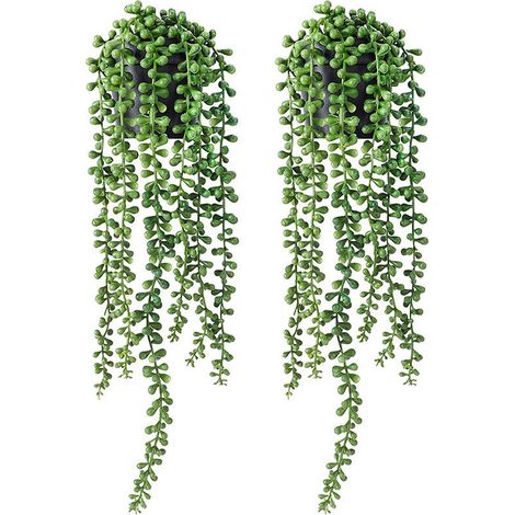 Simulation de fleurs en plastique, fausses fleurs artificielles, plantes succulentes larmes d'amoureux fausses plantes, perles de bouddha en chapelet, rotin en pot (1/5)