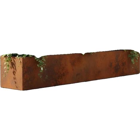 Macetero de acero Corten, diseño duradero, color naranja. (1/2)