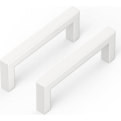 Set of 5 White Kitchen Cabinet Handles 96 mm Stainless Steel Drawer Handles