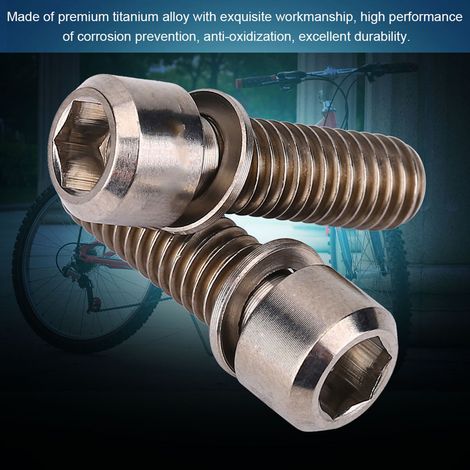 4 vis de fixation M6x18mm pour frein à disque de vélo avec joint (titane) (1/5)