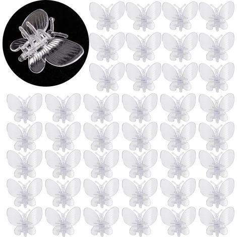 CCYKXA 60 Stück Orchideenclips, Schmetterlingsclips aus Kunststoff für Pflanzen, Pflanzenstützclips, Orchideenclips, Pflanzenclips (transparent)