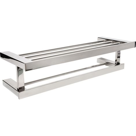 MEDICLINICS AI1423C Estante Porta Toallas de Acero Inox AISI 304 con Toallero Brillo - ref: AI1423C