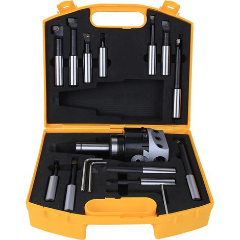 Jeu de têtes d'alésage 40CR haute précision, kit fraisage CNC C20-F1-18, 12 pièces, F1 75mm. (1/5)