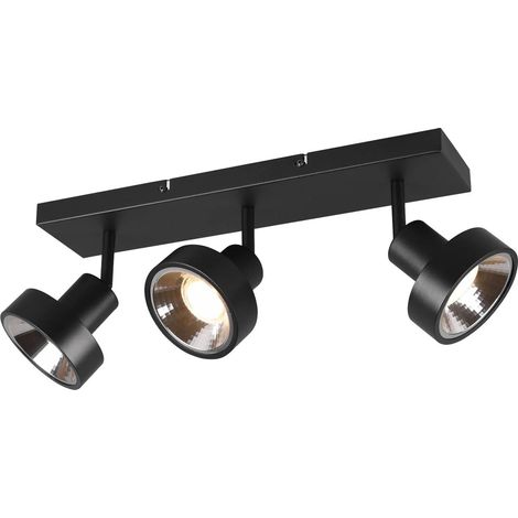 LÚZETE - BARRE 3 LUMIÈRES HOLMES MÉTAL NOIR GU10 (1/5)