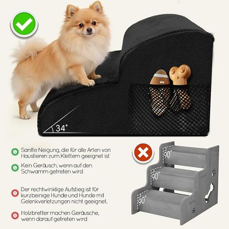 Escalier pour Chiens Marches Rampe pour Chien Marches pour Chien de Compagnie avec Couvercle Amovible Escalier pour Animaux en Éponge Convient pour Canapé et Lit (1/4)