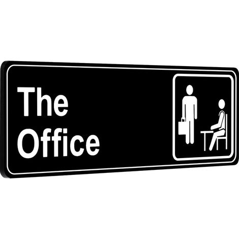 Panneau De Bureau - En Plastique Noir Et Blanc - 23 X 7,5 Cm - Pour Porte Ou Mur - 2 Pièces (1/5)
