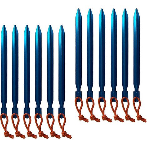 Lot de 12 piquets de tente en aluminium pour l'extérieur