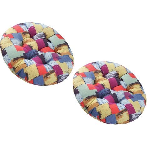 CCYKXA Set of 4/2/1 Chair Cushion 40x40/50x50/45x45cm Round Chair Pad Kitchen Seat Cushions Outdoor Indoor Floor Cushions for Garden, Office, Patio (0.40x40cm/15x15in 2pcs)