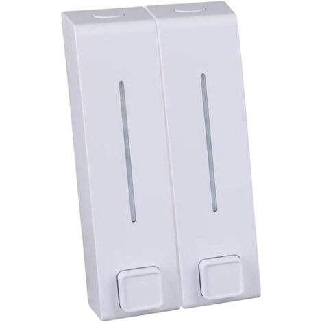 Distributeur de Pompe de Douche Mural 2 en 1 pour Salle de Bain et Organisateur pour shampooing, Savon, après-shampooing, Gel Douche, pour Salle de, Blanche (1/5)