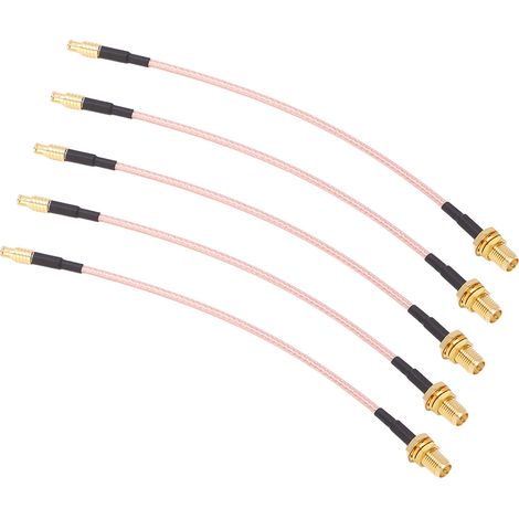 5 câbles coaxiaux RF faible perte MCX mâle vers SMA femelle, adaptateur TFL‑316‑10 50Ω, lot de 5 pièces (1/5)