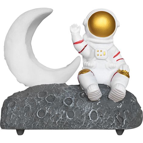 Lampe Lune Astronaute Enceinte Bluetooth Lumineuse Cadeau Créatif Cadeau d'Anniversaire Ornement Enceinte Dorée (1/5)